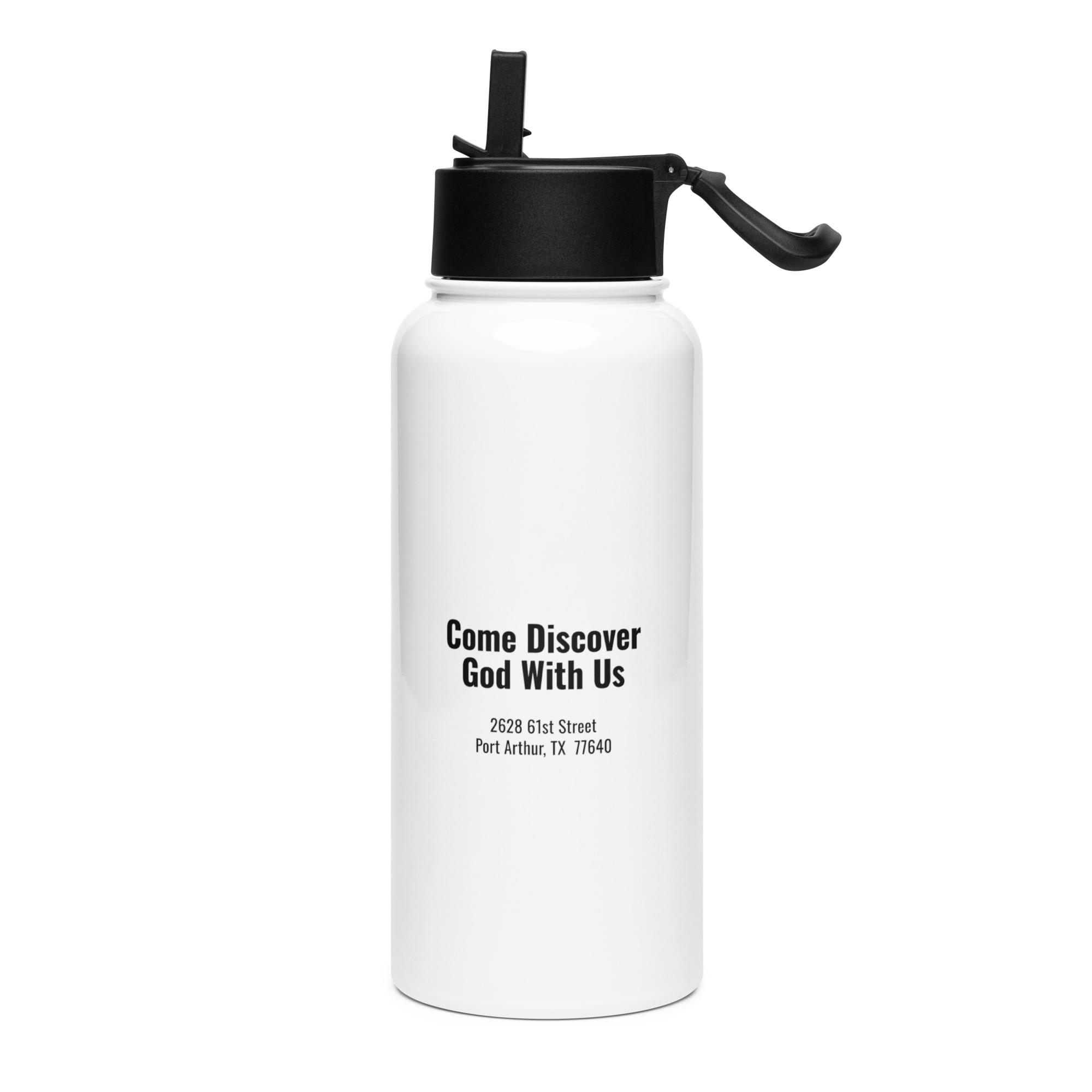 St. John's branded Stainless steel water bottle w/ straw lid - Image 3