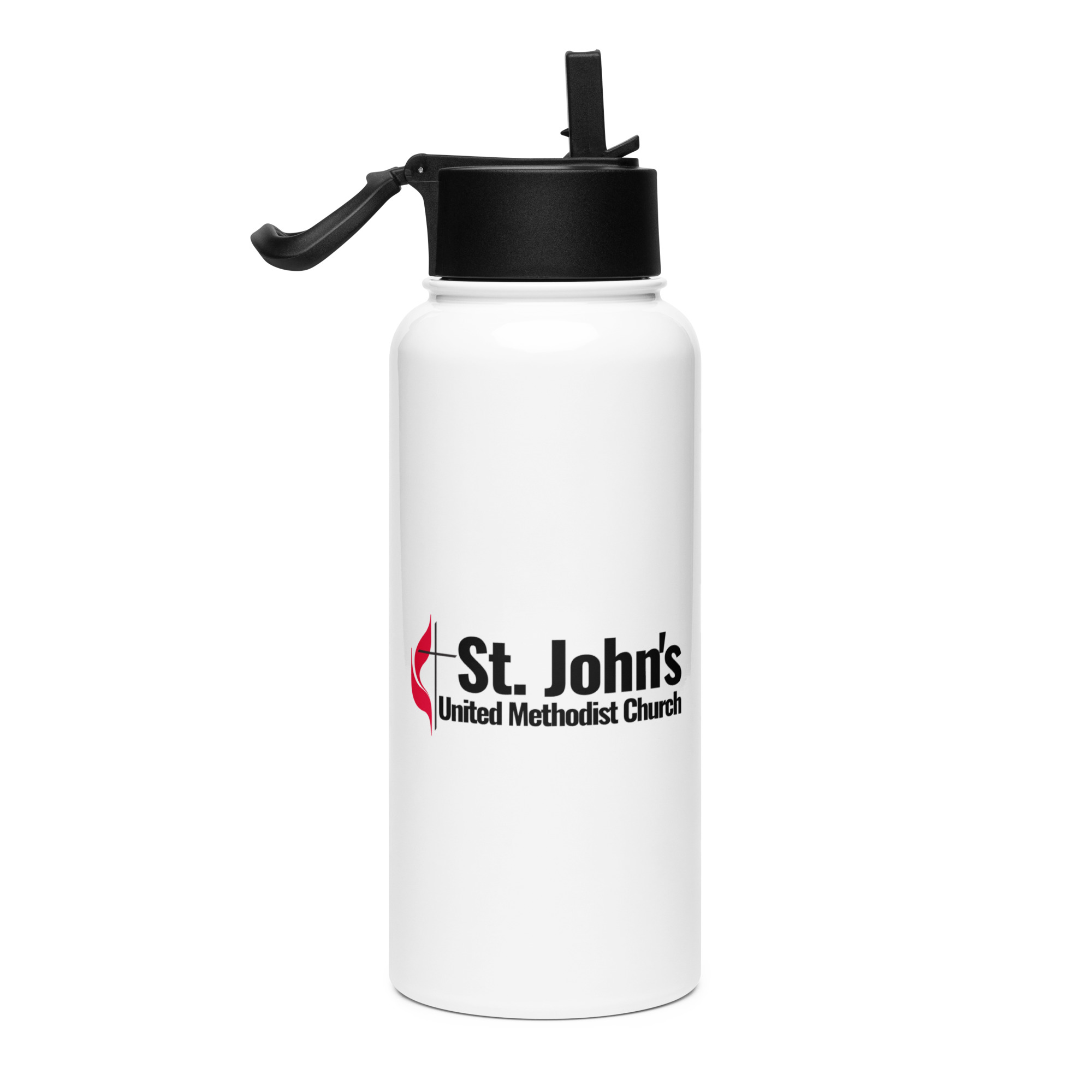 St. John's branded Stainless steel water bottle w/ straw lid - Image 2