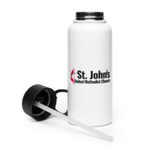 St. John's branded Stainless steel water bottle w/ straw lid